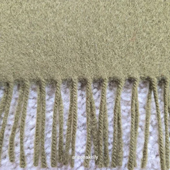 COS Wool Scarf Green Fringe Oblong - Picture 6 of 12